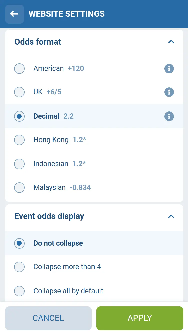 1xbet PH Odds